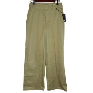 Dickies Wide Leg Work Pants Women's 4 Khaki Tan High Waist Workwear NWT FP901STK